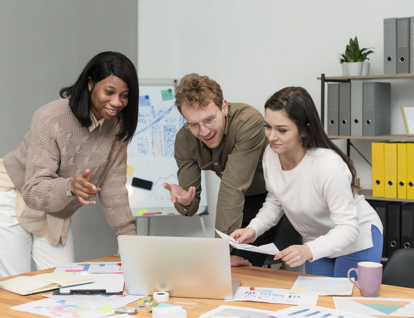 front-view-group-young-people-teaming-up-work